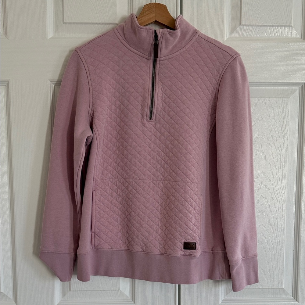 L.L. Bean Pink Quilted Turtleneck Sweater